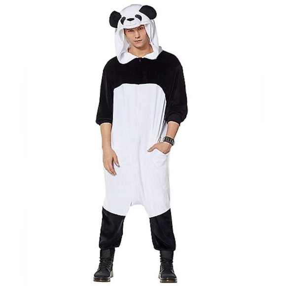✨Host pick✨Spirit Black and White Panda Hooded Jumpsuit size up to 44 - Picture 1 of 6